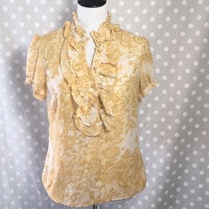 Pierre Cardin ruffle blouse top